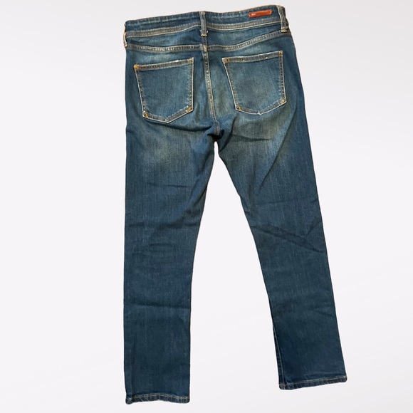 Pilcro Anthropologie Relaxed Straight Jeans with Red Side Stripe sz 26 - Picture 3 of 13